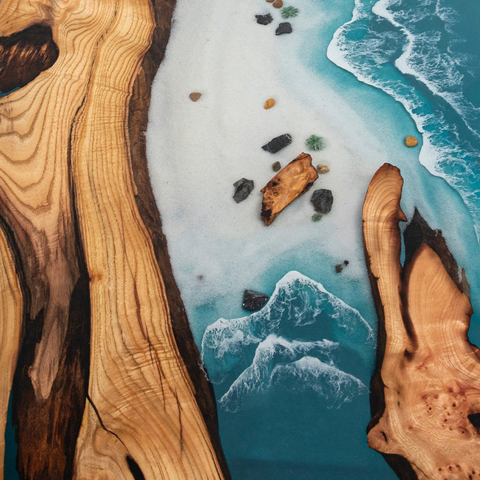 Mediterranean olive wood resin furniture with artistic flow