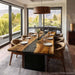 sleek black walnut epoxy resin table for dinning & living spaces in california