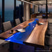 modern led black walnut blue epoxy conference table for meeting rooms in chicago