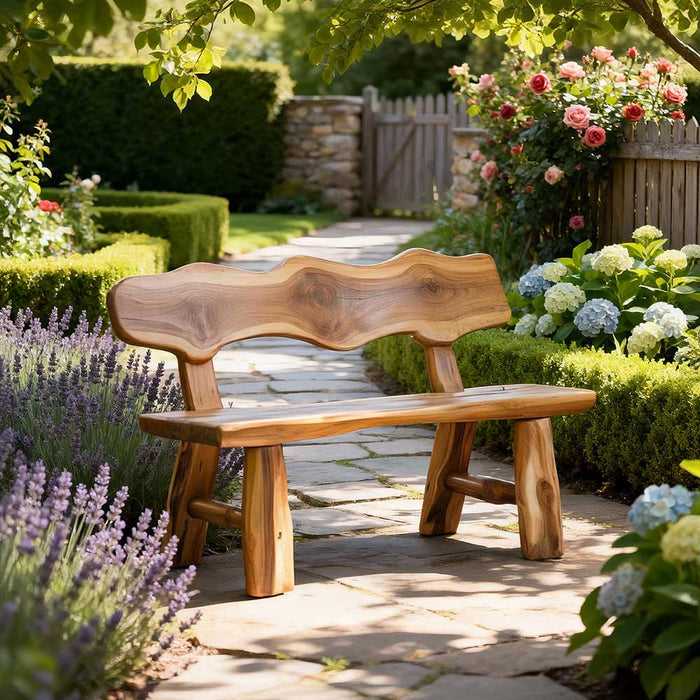 Modern dining bench made from solid walnut