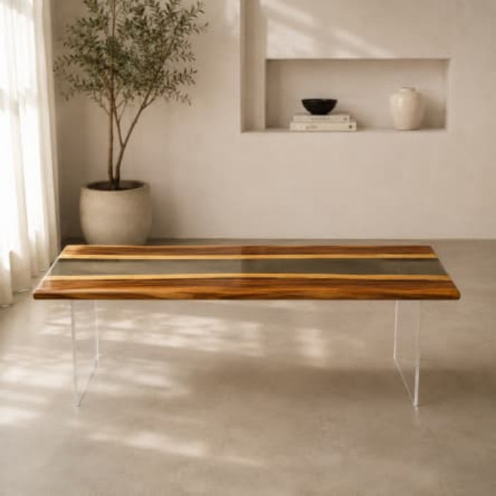 modern epoxy console table for a stylish entryway