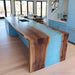 Modern epoxy waterfall table as a luxury office centerpiece