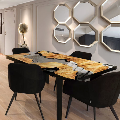 Modern epoxy-filled table for contemporary homes.