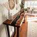 Modern hallway epoxy console table made of black walnut