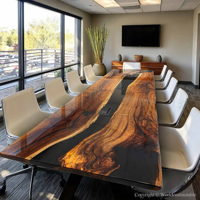 Large 168 by 48 inch conference table designed for contemporary office spaces