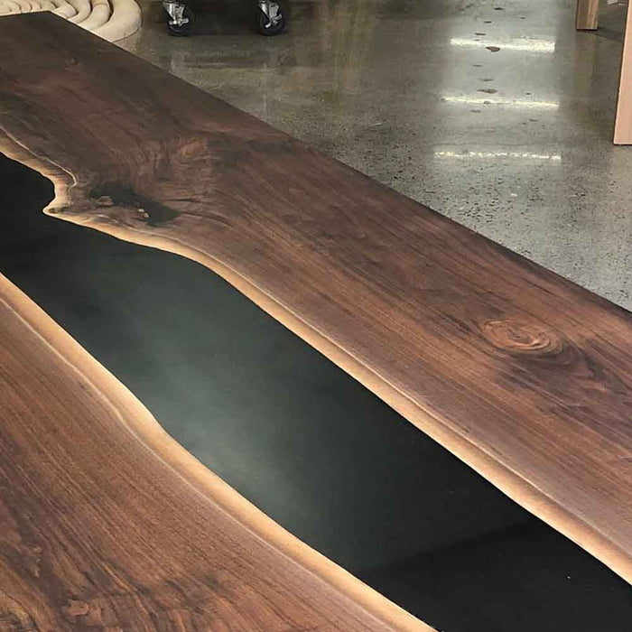 smooth wooden epoxy dinning table for modern american homes in los angeles