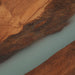 Modern epoxy resin river table with solid walnut wood