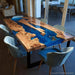 High end artisan olive wood epoxy dinning table
