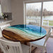 Modern walnut epoxy coffee table with artistic resin design