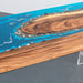 Modern walnut and ocean-style epoxy resin dining table