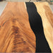 Top view showcasing the black epoxy resin and natural walnut patterns.