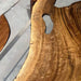 Modern wood and resin kitchen table with natural finish