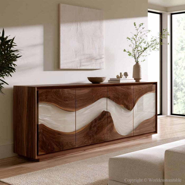 Modern epoxy resin cabinet adding elegance to contemporary home spaces
