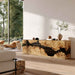 Luxury epoxy cabinet adding a bold black resin style to contemporary interiors