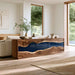 Contemporary wood cabinet with epoxy resin design for stylish home decor
