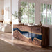 Luxury black walnut epoxy cabinet for living room and office interiors