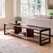 Black walnut epoxy cabinet beside a living room sofa for stylish storage and display