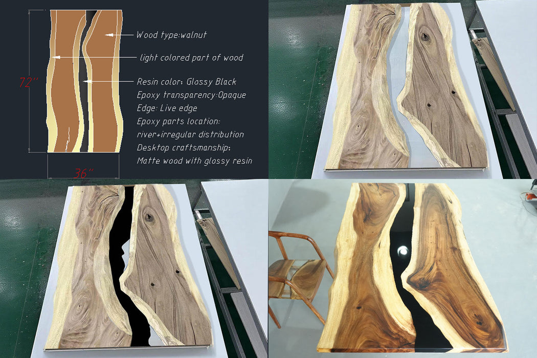walnut wood epoxy resin tables for homes & ofices in Pennsylvania