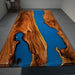 Ocean inspired walnut resin dining table for coastal interiors