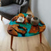 triangle burl wood epoxy coffee table for modern living rooms in chicago