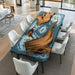 Custom olive wood epoxy table with ocean river design