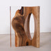 Organic shape walnut resin table base with sculptural form