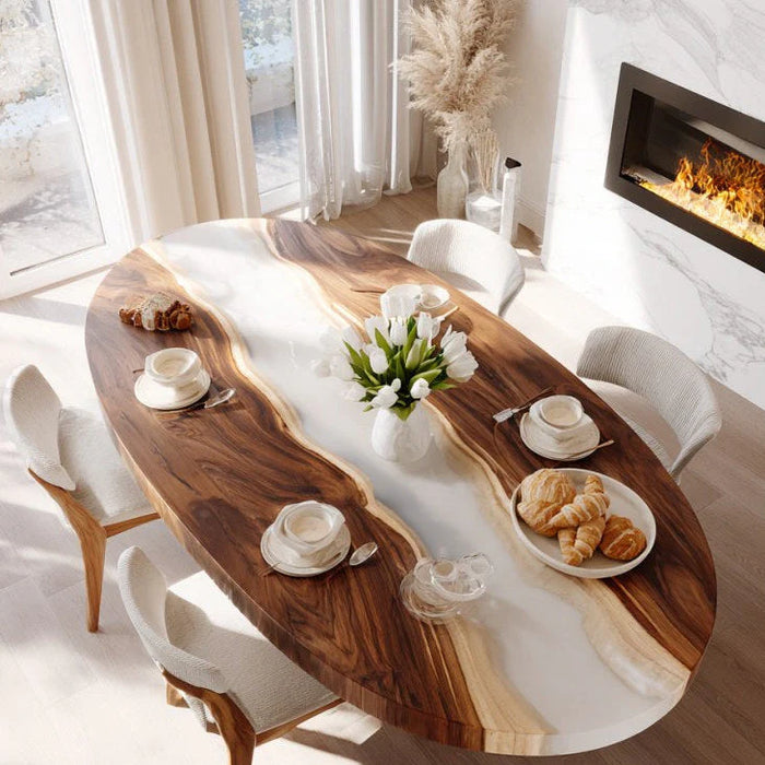 Deposit Payment Link for Sherry - 96” x 46” Oval Walnut Matte White Epoxy Table