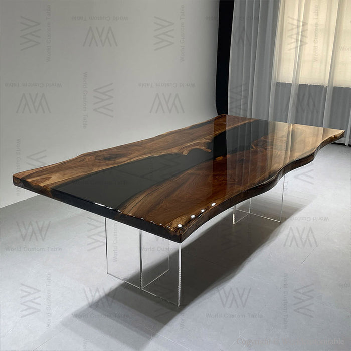 premium black walnut epoxy conference table for modern offices in california