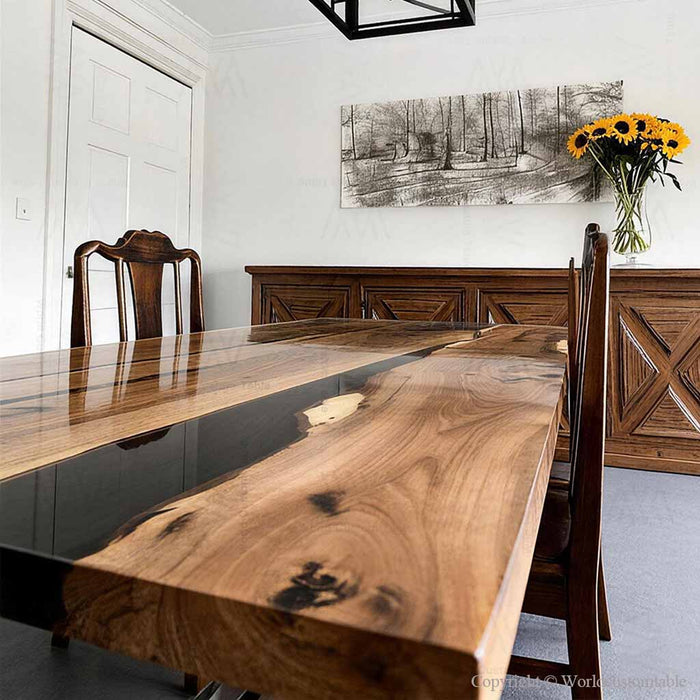 Premium epoxy dinning table designed for dining room use