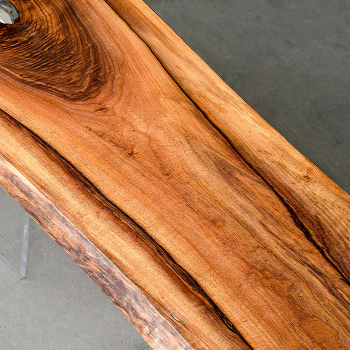 Premium natural wood dining table with rich grain details