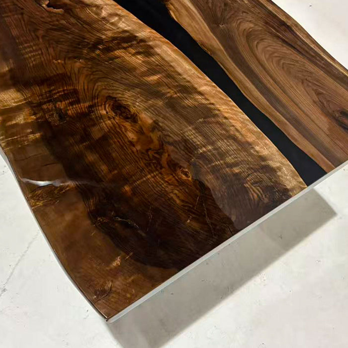 sleek wooden black epoxy resin table for dinning & living spaces in new jersey