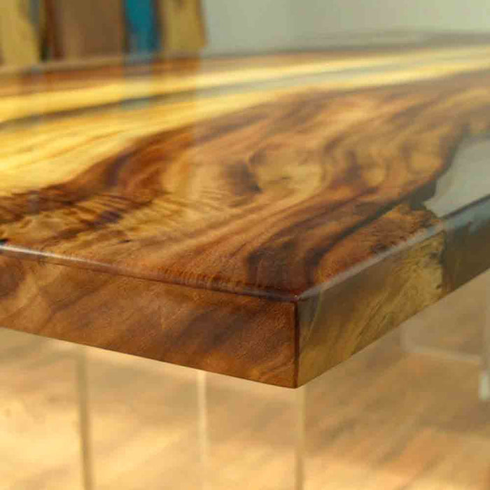 High-end solid wood resin table ready for delivery, seats 12