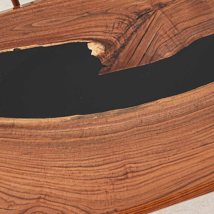 Ready to Ship Black Epoxy Black Walnut Dining Table