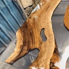 Ready to ship walnut and resin table for dining rooms