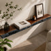 Rustic modern black walnut wall mounted floating shelf