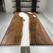 Luxury walnut river table perfect for a modern San Francisco loft dining area.