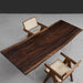 Single slab table handcrafted from century-old South American rain tree wood with rich natural grain.