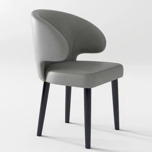 Gray chair with black legs on a white background
