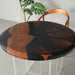 Solid walnut black resin coffee table for contemporary home interiors