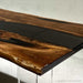 solid wood black epoxy resin table for modern homes & offices in california
