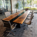 large square wooden conference table for modern meeting rooms in california