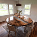 black walnut round epoxy resin table for dinning & living spaces in california