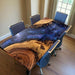 Artistic starry sky resin table with live edge wood