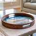 20 inch round walnut serving tray with epoxy resin