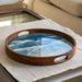 Round epoxy tray featuring convenient cutout handles