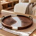 Modern walnut epoxy serving tray for entertaining and home decor