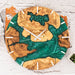Unique artistic resin wall clock made with olive wood and rich colors