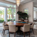Unique black walnut epoxy dining table as centerpiece in American home
