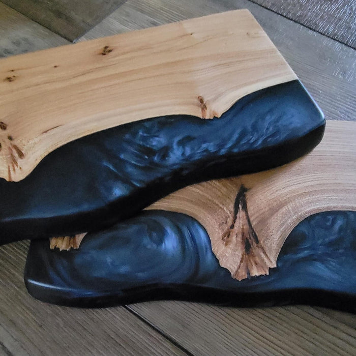 Unique handcrafted epoxy resin and wood wall mounted shelf for versatile storage and decorative display