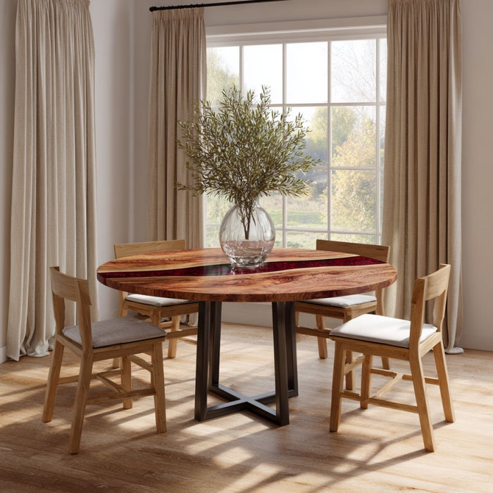 custom black walnut epoxy dinning & coffee table for modern homes in florida